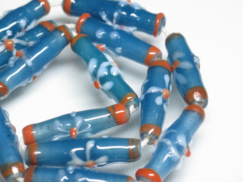 TOKO-BEADS AG017-34N Glass bead (strand) 7~8mm AG017-34N フラワービーズ（連） 7~8mm Asian bead & African bead  Handmade,Lampeork,bead,asia,india,ethnic,parts,accessory,beads とんぼ玉,ビーズ,トンボ玉,アジア,インド,エスニック,手作り,パーツ,アクセサリー