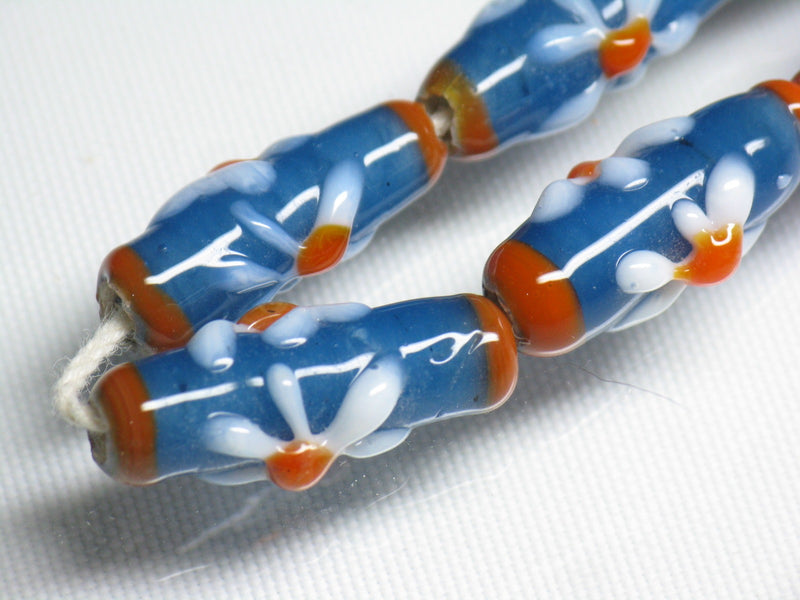 TOKO-BEADS AG017-36N Glass bead (strand) 8~9mm AG017-36N フラワービーズ（連） 8~9mm Asian bead & African bead  Handmade,Lampeork,bead,asia,india,ethnic,parts,accessory,beads とんぼ玉,ビーズ,トンボ玉,アジア,インド,エスニック,手作り,パーツ,アクセサリー