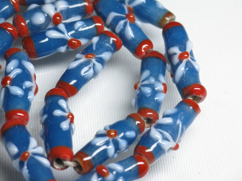 TOKO-BEADS AG017-37N Glass bead (strand) 7~8mm AG017-37N フラワービーズ（連） 7~8mm Asian bead & African bead  Handmade,Lampeork,bead,asia,india,ethnic,parts,accessory,beads とんぼ玉,ビーズ,トンボ玉,アジア,インド,エスニック,手作り,パーツ,アクセサリー