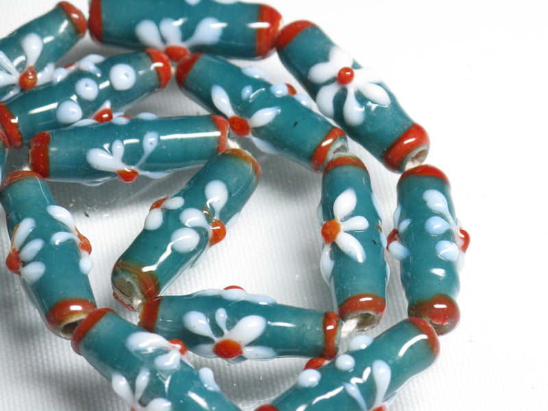 TOKO-BEADS AG017-38N Glass bead (strand) 7~8mm AG017-38N フラワービーズ（連） 7~8mm Asian bead & African bead  Handmade,Lampeork,bead,asia,india,ethnic,parts,accessory,beads とんぼ玉,ビーズ,トンボ玉,アジア,インド,エスニック,手作り,パーツ,アクセサリー