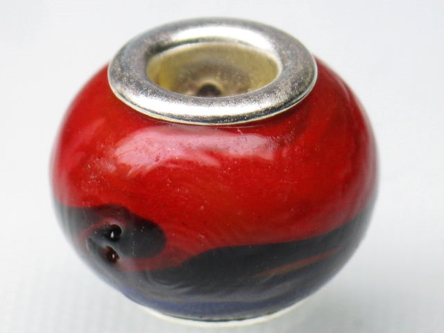TOKO-BEADS AG021-42 Pandora bead 14.5mm AG021-42 ガラスビーズ（メタル付） 14.5mm Asian bead & African bead  Handmade,Lampeork,bead,asia,india,ethnic,parts,accessory,beads とんぼ玉,ビーズ,トンボ玉,アジア,インド,エスニック,手作り,パーツ,アクセサリー