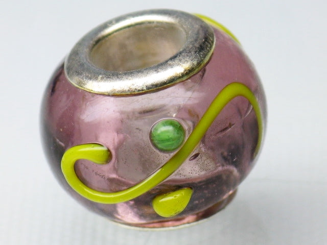 TOKO-BEADS AG021-63 Pandora bead 14.5mm AG021-63 ガラスビーズ（メタル付） 14.5mm Asian bead & African bead  Handmade,Lampeork,bead,asia,india,ethnic,parts,accessory,beads とんぼ玉,ビーズ,トンボ玉,アジア,インド,エスニック,手作り,パーツ,アクセサリー