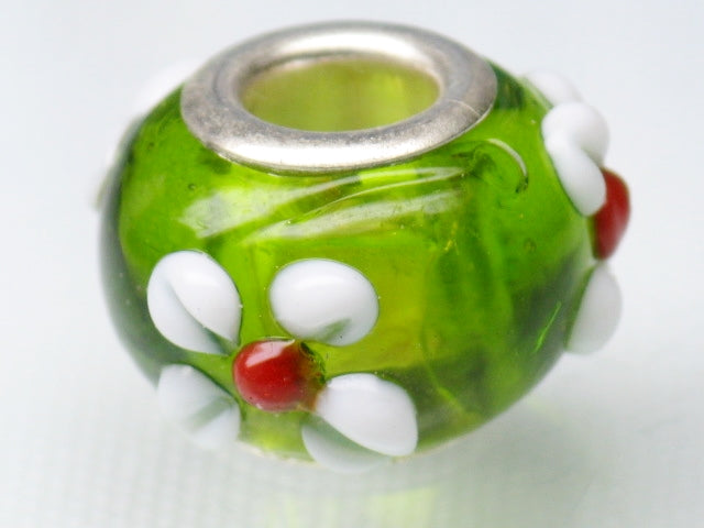 TOKO-BEADS AG021-69 Pandora bead 14.5mm AG021-69 ガラスビーズ（メタル付） 14.5mm Asian bead & African bead  Handmade,Lampeork,bead,asia,india,ethnic,parts,accessory,beads とんぼ玉,ビーズ,トンボ玉,アジア,インド,エスニック,手作り,パーツ,アクセサリー