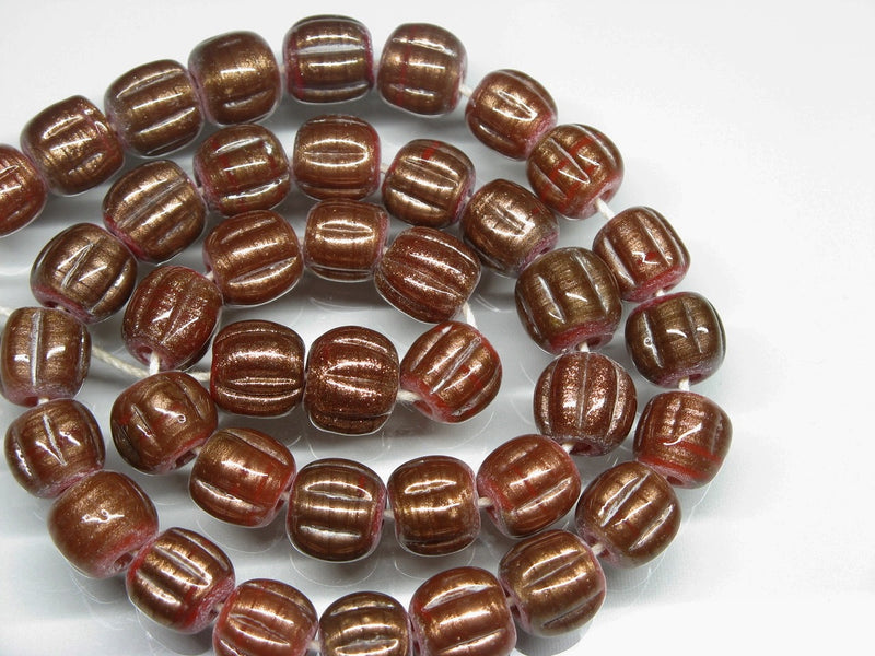 | TOKO-BEADS |AG026N-20 ナツメ型ビーズ（40個/連） 9~10mmとんぼ玉,ビーズ,トンボ玉,アジア,インド,エスニック,手作り,パーツ,アクセサリー