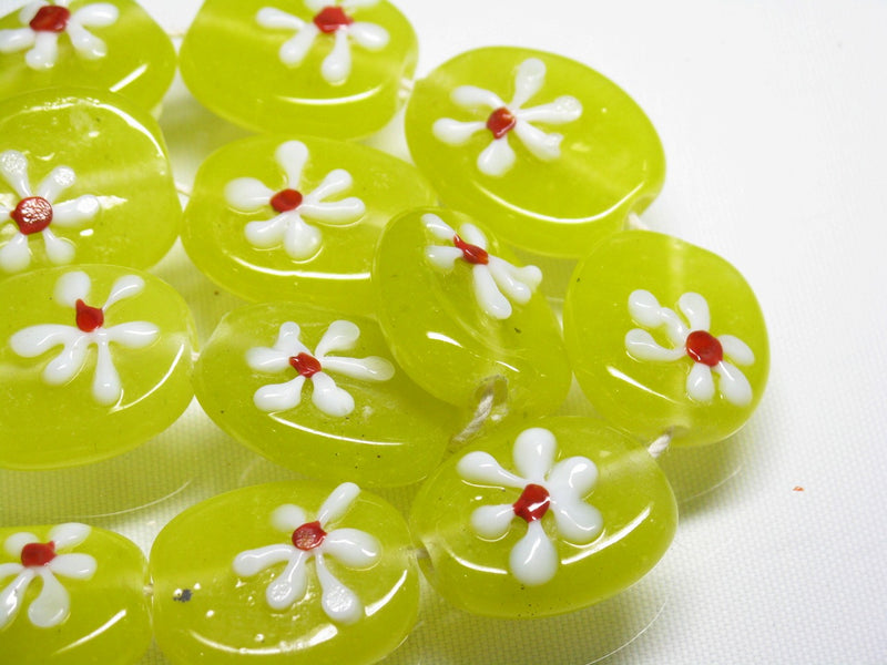 TOKO-BEADS AG033-22N Glass bead (strand) 19~21mm AG033-22N フラワービーズ（連） 19~21mm Asian bead & African bead  Handmade,Lampeork,bead,asia,india,ethnic,parts,accessory,beads とんぼ玉,ビーズ,トンボ玉,アジア,インド,エスニック,手作り,パーツ,アクセサリー