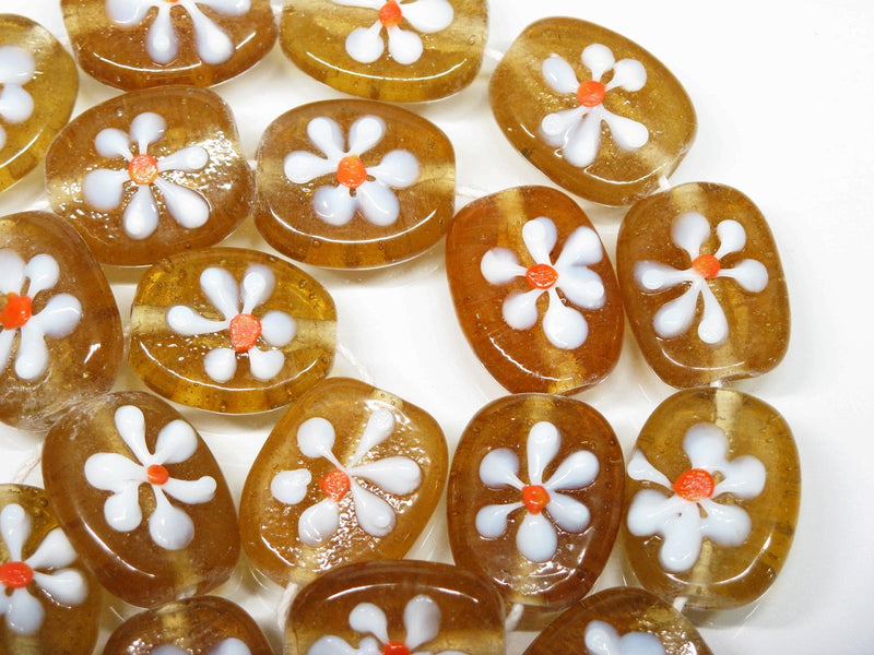 TOKO-BEADS AG033-26N Glass bead (strand) 17~18mm AG033-26N フラワービーズ（連） 17~18mm Asian bead & African bead  Handmade,Lampeork,bead,asia,india,ethnic,parts,accessory,beads とんぼ玉,ビーズ,トンボ玉,アジア,インド,エスニック,手作り,パーツ,アクセサリー