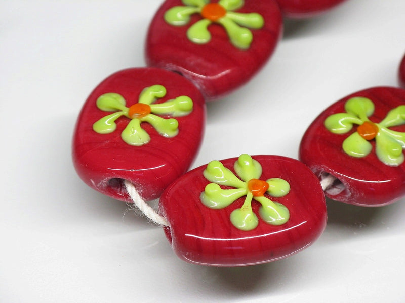 TOKO-BEADS AG033-29N Glass bead (strand) 16~18mm AG033-29N フラワービーズ（連） 16~18mm Asian bead & African bead  Handmade,Lampeork,bead,asia,india,ethnic,parts,accessory,beads とんぼ玉,ビーズ,トンボ玉,アジア,インド,エスニック,手作り,パーツ,アクセサリー