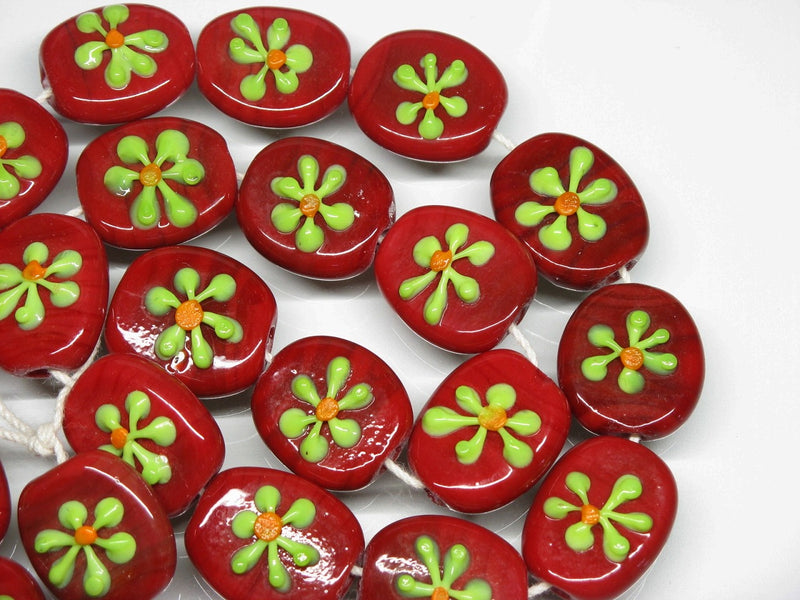 TOKO-BEADS AG033-29N Glass bead (strand) 16~18mm AG033-29N フラワービーズ（連） 16~18mm Asian bead & African bead  Handmade,Lampeork,bead,asia,india,ethnic,parts,accessory,beads とんぼ玉,ビーズ,トンボ玉,アジア,インド,エスニック,手作り,パーツ,アクセサリー