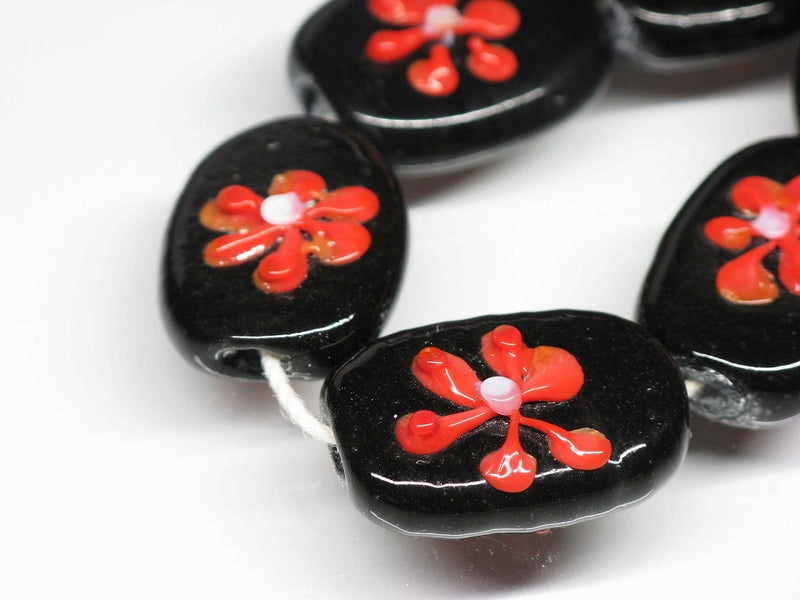 TOKO-BEADS AG033-31N Glass bead (strand) 16~18mm AG033-31N フラワービーズ（連） 16~18mm Asian bead & African bead  Handmade,Lampeork,bead,asia,india,ethnic,parts,accessory,beads とんぼ玉,ビーズ,トンボ玉,アジア,インド,エスニック,手作り,パーツ,アクセサリー