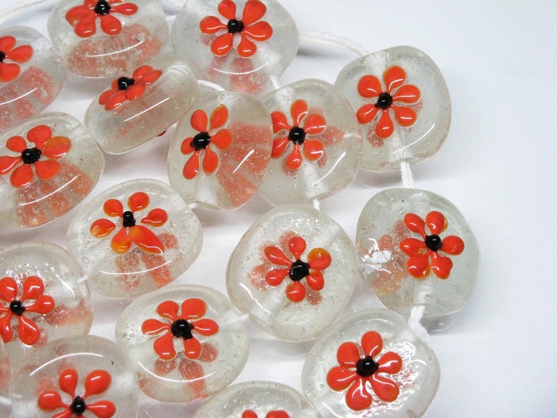 TOKO-BEADS AG033-33N Glass bead (strand) 19~20mm AG033-33N フラワービーズ（連） 19~20mm Asian bead & African bead  Handmade,Lampeork,bead,asia,india,ethnic,parts,accessory,beads とんぼ玉,ビーズ,トンボ玉,アジア,インド,エスニック,手作り,パーツ,アクセサリー