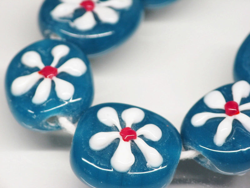 TOKO-BEADS AG033-38N Glass bead (strand) 16~18mm AG033-38N フラワービーズ（連） 16~18mm Asian bead & African bead  Handmade,Lampeork,bead,asia,india,ethnic,parts,accessory,beads とんぼ玉,ビーズ,トンボ玉,アジア,インド,エスニック,手作り,パーツ,アクセサリー