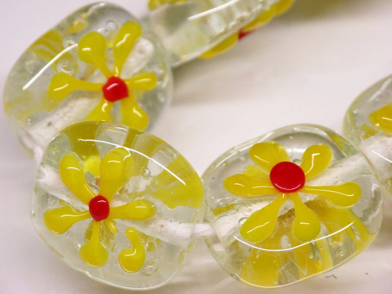 TOKO-BEADS AG033-42N Glass bead (strand) 16~18mm AG033-42N フラワービーズ（連） 16~18mm Asian bead & African bead  Handmade,Lampeork,bead,asia,india,ethnic,parts,accessory,beads とんぼ玉,ビーズ,トンボ玉,アジア,インド,エスニック,手作り,パーツ,アクセサリー
