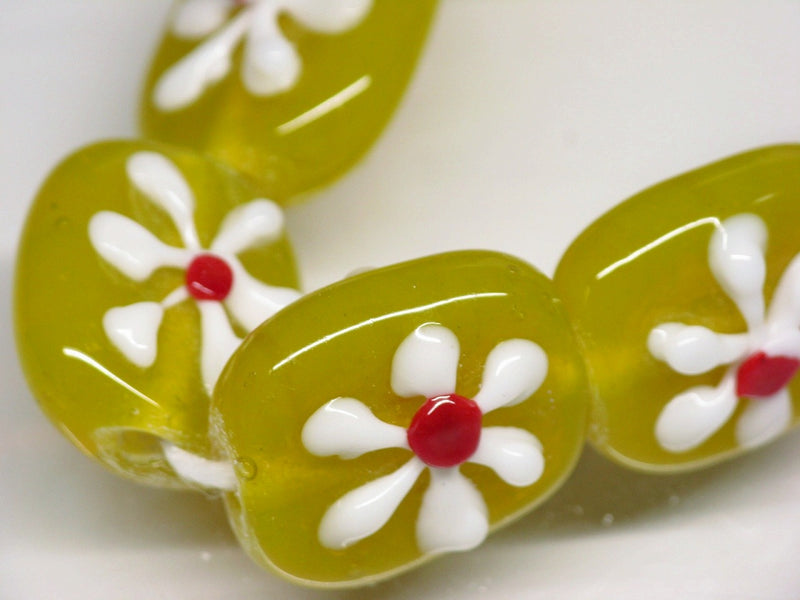 TOKO-BEADS AG033-43N Glass bead (strand) 16~18mm AG033-43N フラワービーズ（連） 16~18mm Asian bead & African bead  Handmade,Lampeork,bead,asia,india,ethnic,parts,accessory,beads とんぼ玉,ビーズ,トンボ玉,アジア,インド,エスニック,手作り,パーツ,アクセサリー