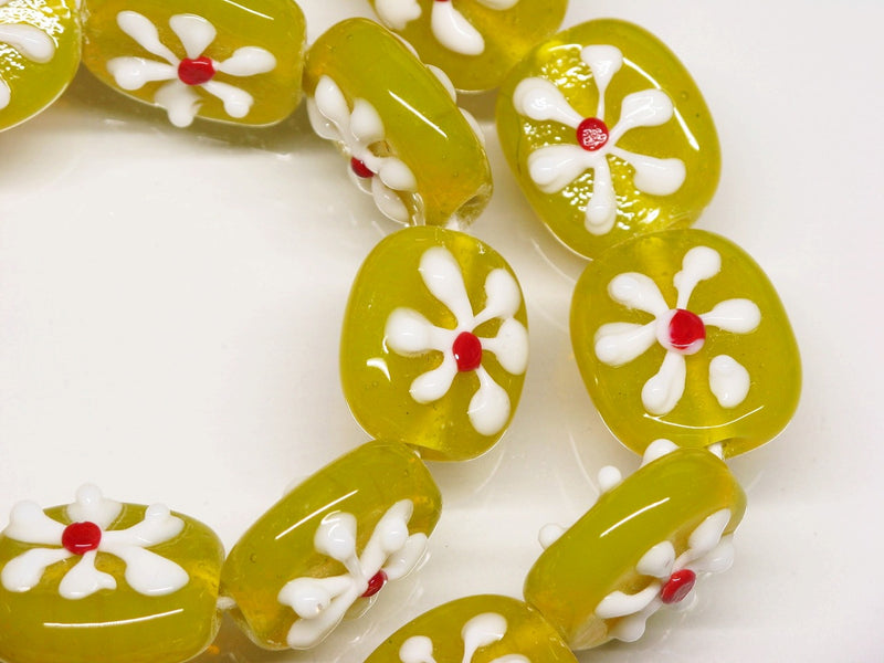 TOKO-BEADS AG033-43N Glass bead (strand) 16~18mm AG033-43N フラワービーズ（連） 16~18mm Asian bead & African bead  Handmade,Lampeork,bead,asia,india,ethnic,parts,accessory,beads とんぼ玉,ビーズ,トンボ玉,アジア,インド,エスニック,手作り,パーツ,アクセサリー