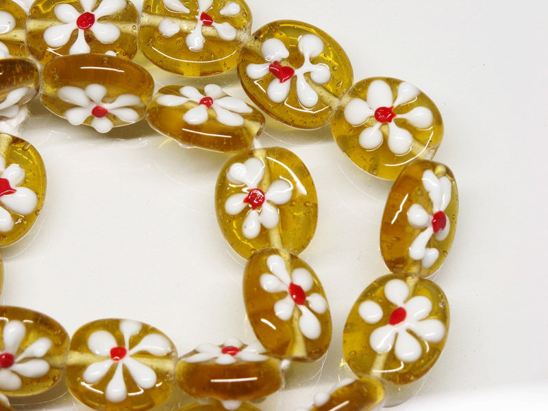 TOKO-BEADS AG033-46N Glass bead (strand) 16~18mm AG033-46N フラワービーズ（連） 16~18mm Asian bead & African bead  Handmade,Lampeork,bead,asia,india,ethnic,parts,accessory,beads とんぼ玉,ビーズ,トンボ玉,アジア,インド,エスニック,手作り,パーツ,アクセサリー