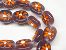 TOKO-BEADS AG033-47N Glass bead (strand) 16~18mm AG033-47N フラワービーズ（連） 16~18mm Asian bead & African bead  Handmade,Lampeork,bead,asia,india,ethnic,parts,accessory,beads とんぼ玉,ビーズ,トンボ玉,アジア,インド,エスニック,手作り,パーツ,アクセサリー