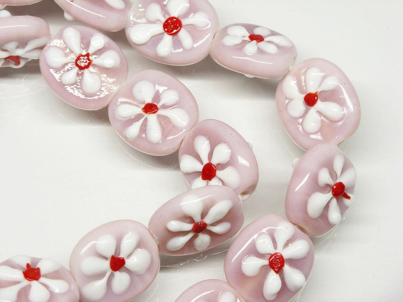 TOKO-BEADS AG033-49N Glass bead (strand) 16~18mm AG033-49N フラワービーズ（連） 16~18mm Asian bead & African bead  Handmade,Lampeork,bead,asia,india,ethnic,parts,accessory,beads とんぼ玉,ビーズ,トンボ玉,アジア,インド,エスニック,手作り,パーツ,アクセサリー