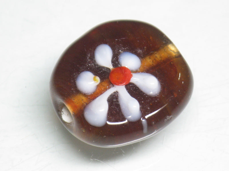 TOKO-BEADS AG033-28S Glass bead 16~19mm AG033-28S フラワービーズ 16~19mm Asian bead & African bead  Handmade,Lampeork,bead,asia,india,ethnic,parts,accessory,beads とんぼ玉,ビーズ,トンボ玉,アジア,インド,エスニック,手作り,パーツ,アクセサリー