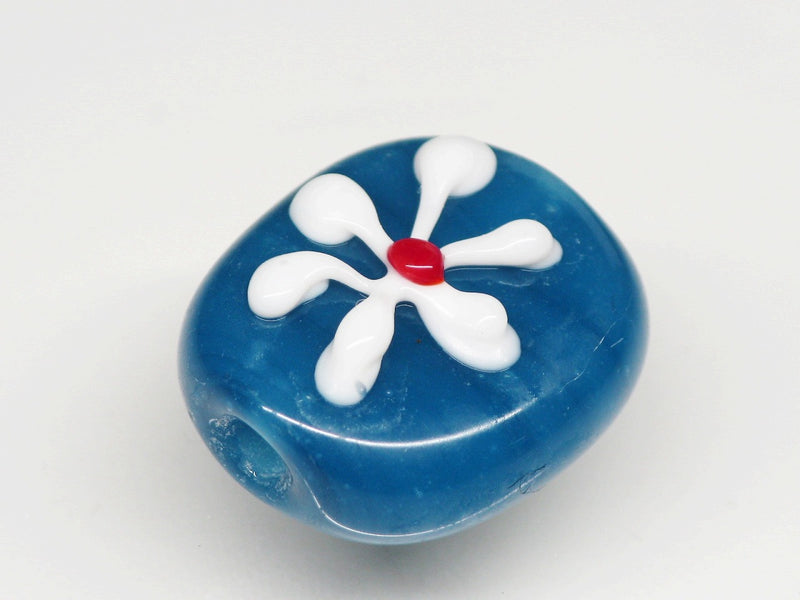 TOKO-BEADS AG033-38S Glass bead 16~18mm AG033-38S フラワービーズ 16~18mm Asian bead & African bead  Handmade,Lampeork,bead,asia,india,ethnic,parts,accessory,beads とんぼ玉,ビーズ,トンボ玉,アジア,インド,エスニック,手作り,パーツ,アクセサリー