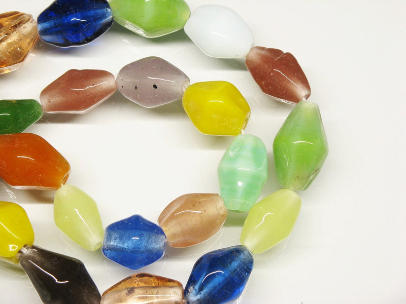 TOKO-BEADS AG038-96N Glass bead (strand) 10~12mm AG038-96N ひし形とんぼ玉（連） 10~12mm Asian bead & African bead  Handmade,Lampeork,bead,asia,india,ethnic,parts,accessory,beads とんぼ玉,ビーズ,トンボ玉,アジア,インド,エスニック,手作り,パーツ,アクセサリー