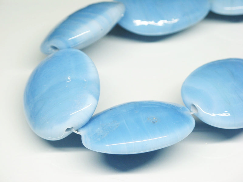 TOKO-BEADS AG040-23N Glass bead (strand) 23~25mm AG040-23N オーバルビーズ（連） 23~25mm Asian bead & African bead  Handmade,Lampeork,bead,asia,india,ethnic,parts,accessory,beads とんぼ玉,ビーズ,トンボ玉,アジア,インド,エスニック,手作り,パーツ,アクセサリー