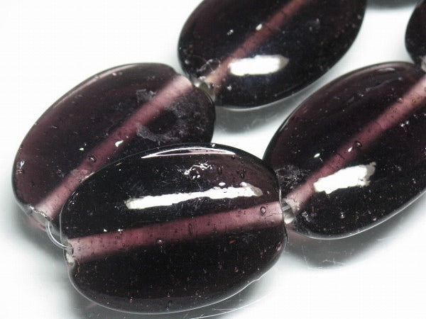 TOKO-BEADS AG040-38N Glass bead (strand) 26mm AG040-38N オーバルビーズ（連） 26mm Asian bead & African bead  Handmade,Lampeork,bead,asia,india,ethnic,parts,accessory,beads とんぼ玉,ビーズ,トンボ玉,アジア,インド,エスニック,手作り,パーツ,アクセサリー