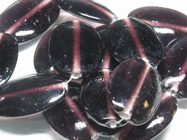 TOKO-BEADS AG040-38N Glass bead (strand) 26mm AG040-38N オーバルビーズ（連） 26mm Asian bead & African bead  Handmade,Lampeork,bead,asia,india,ethnic,parts,accessory,beads とんぼ玉,ビーズ,トンボ玉,アジア,インド,エスニック,手作り,パーツ,アクセサリー