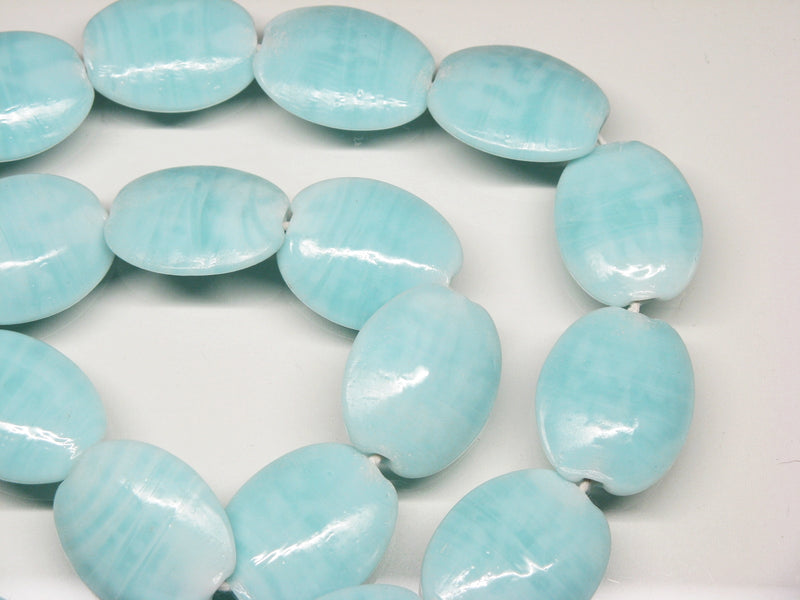 TOKO-BEADS AG041-35N Glass bead (strand) 18mm AG041-35N オーバルビーズ（連） 18mm Asian bead & African bead  Handmade,Lampeork,bead,asia,india,ethnic,parts,accessory,beads とんぼ玉,ビーズ,トンボ玉,アジア,インド,エスニック,手作り,パーツ,アクセサリー