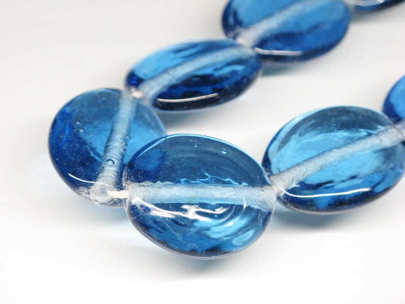 TOKO-BEADS AG041-44N Glass bead (strand) 18mm AG041-44N オーバルビーズ（連） 18mm Asian bead & African bead  Handmade,Lampeork,bead,asia,india,ethnic,parts,accessory,beads とんぼ玉,ビーズ,トンボ玉,アジア,インド,エスニック,手作り,パーツ,アクセサリー