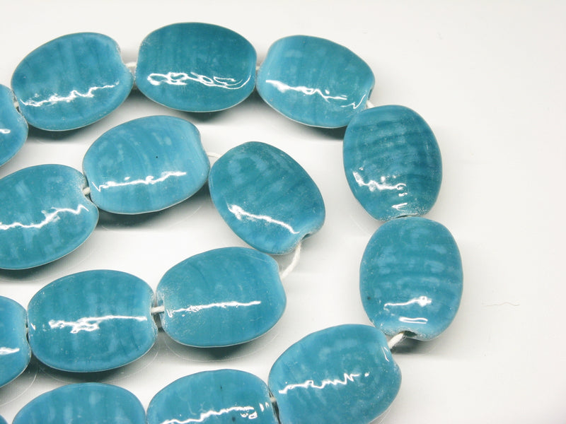 TOKO-BEADS AG041-46N Glass bead (strand) 18mm AG041-46N オーバルビーズ（連） 18mm Asian bead & African bead  Handmade,Lampeork,bead,asia,india,ethnic,parts,accessory,beads とんぼ玉,ビーズ,トンボ玉,アジア,インド,エスニック,手作り,パーツ,アクセサリー