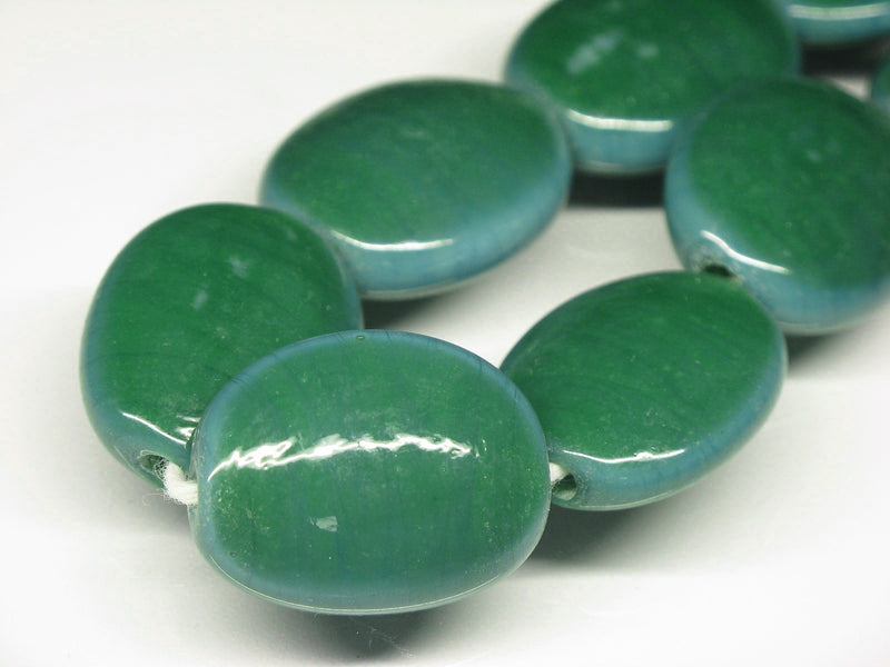 TOKO-BEADS AG041-50N Glass bead (strand) 18mm AG041-50N オーバルビーズ（連） 18mm Asian bead & African bead  Handmade,Lampeork,bead,asia,india,ethnic,parts,accessory,beads とんぼ玉,ビーズ,トンボ玉,アジア,インド,エスニック,手作り,パーツ,アクセサリー
