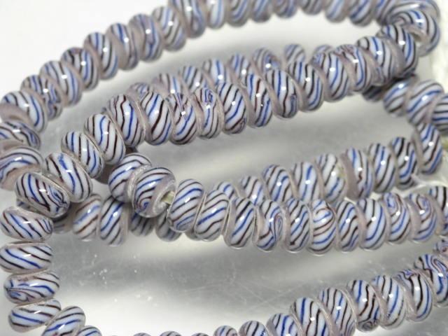 TOKO-BEADS AG044-12N Glass bead (strand) 8~9mm AG044-12N リング型とんぼ玉（連） 8~9mm Asian bead & African bead  Handmade,Lampeork,bead,asia,india,ethnic,parts,accessory,beads とんぼ玉,ビーズ,トンボ玉,アジア,インド,エスニック,手作り,パーツ,アクセサリー