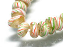 TOKO-BEADS AG044-13N Glass bead (strand) 8~9mm AG044-13N リング型とんぼ玉（連） 8~9mm Asian bead & African bead  Handmade,Lampeork,bead,asia,india,ethnic,parts,accessory,beads とんぼ玉,ビーズ,トンボ玉,アジア,インド,エスニック,手作り,パーツ,アクセサリー