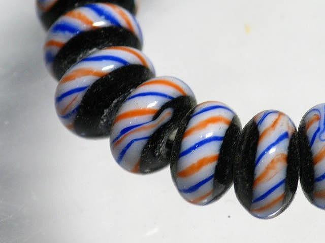 TOKO-BEADS AG044-18N Glass bead (strand) 8.5mm AG044-18N リング型とんぼ玉（連） 8.5mm Asian bead & African bead  Handmade,Lampeork,bead,asia,india,ethnic,parts,accessory,beads とんぼ玉,ビーズ,トンボ玉,アジア,インド,エスニック,手作り,パーツ,アクセサリー