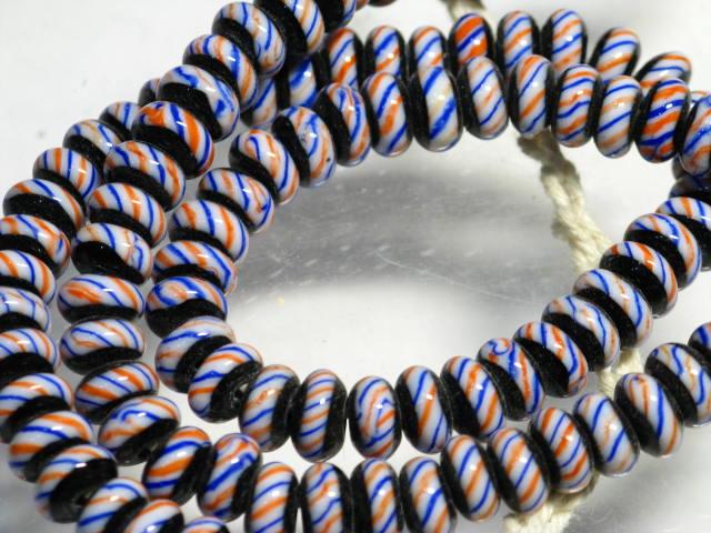 TOKO-BEADS AG044-18N Glass bead (strand) 8.5mm AG044-18N リング型とんぼ玉（連） 8.5mm Asian bead & African bead  Handmade,Lampeork,bead,asia,india,ethnic,parts,accessory,beads とんぼ玉,ビーズ,トンボ玉,アジア,インド,エスニック,手作り,パーツ,アクセサリー