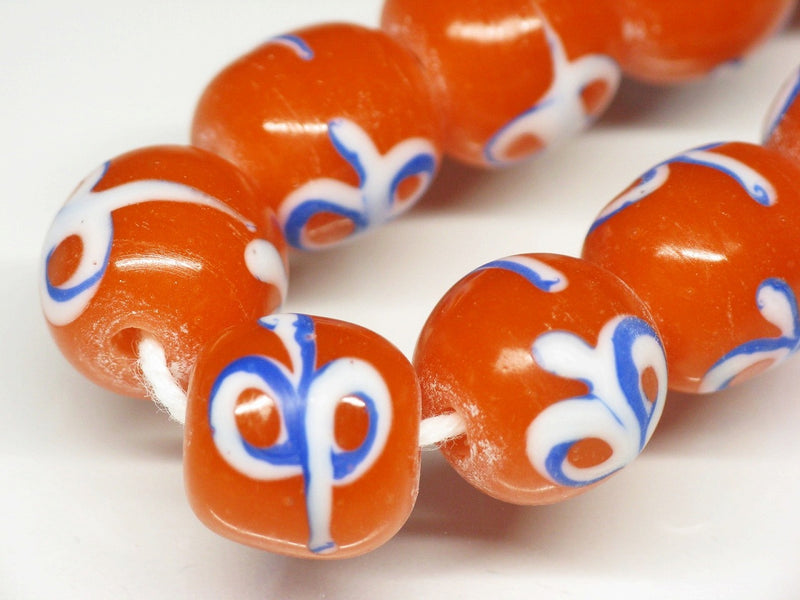 TOKO-BEADS AG046-22N Glass bead (strand) 12~13mm AG046-22N リボン模様のとんぼ玉（連） 12~13mm Asian bead & African bead  Handmade,Lampeork,bead,asia,india,ethnic,parts,accessory,beads とんぼ玉,ビーズ,トンボ玉,アジア,インド,エスニック,手作り,パーツ,アクセサリー
