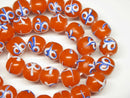 TOKO-BEADS AG046-22N Glass bead (strand) 12~13mm AG046-22N リボン模様のとんぼ玉（連） 12~13mm Asian bead & African bead  Handmade,Lampeork,bead,asia,india,ethnic,parts,accessory,beads とんぼ玉,ビーズ,トンボ玉,アジア,インド,エスニック,手作り,パーツ,アクセサリー