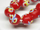 TOKO-BEADS AG046-23N Glass bead (strand) 12~13mm AG046-23N リボン模様のとんぼ玉（連） 12~13mm Asian bead & African bead  Handmade,Lampeork,bead,asia,india,ethnic,parts,accessory,beads とんぼ玉,ビーズ,トンボ玉,アジア,インド,エスニック,手作り,パーツ,アクセサリー