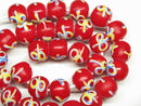 TOKO-BEADS AG046-23N Glass bead (strand) 12~13mm AG046-23N リボン模様のとんぼ玉（連） 12~13mm Asian bead & African bead  Handmade,Lampeork,bead,asia,india,ethnic,parts,accessory,beads とんぼ玉,ビーズ,トンボ玉,アジア,インド,エスニック,手作り,パーツ,アクセサリー