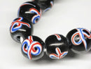 TOKO-BEADS AG046-25N Glass bead (strand) 10~11mm AG046-25N リボン模様のとんぼ玉（連） 10~11mm Asian bead & African bead  Handmade,Lampeork,bead,asia,india,ethnic,parts,accessory,beads とんぼ玉,ビーズ,トンボ玉,アジア,インド,エスニック,手作り,パーツ,アクセサリー