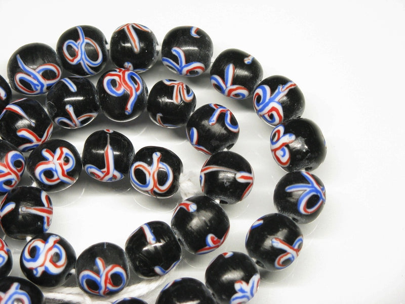TOKO-BEADS AG046-25N Glass bead (strand) 10~11mm AG046-25N リボン模様のとんぼ玉（連） 10~11mm Asian bead & African bead  Handmade,Lampeork,bead,asia,india,ethnic,parts,accessory,beads とんぼ玉,ビーズ,トンボ玉,アジア,インド,エスニック,手作り,パーツ,アクセサリー