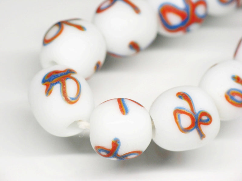 TOKO-BEADS AG046-26N Glass bead (strand) 10~11mm AG046-26N リボン模様のとんぼ玉（連） 10~11mm Asian bead & African bead  Handmade,Lampeork,bead,asia,india,ethnic,parts,accessory,beads とんぼ玉,ビーズ,トンボ玉,アジア,インド,エスニック,手作り,パーツ,アクセサリー