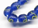TOKO-BEADS AG046-29N Glass bead (strand) 9mm AG046-29N リボン模様のとんぼ玉（連） 9mm Asian bead & African bead  Handmade,Lampeork,bead,asia,india,ethnic,parts,accessory,beads とんぼ玉,ビーズ,トンボ玉,アジア,インド,エスニック,手作り,パーツ,アクセサリー