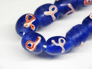 TOKO-BEADS AG046-30N Glass bead (strand) 9mm AG046-30N リボン模様のとんぼ玉（連） 9mm Asian bead & African bead  Handmade,Lampeork,bead,asia,india,ethnic,parts,accessory,beads とんぼ玉,ビーズ,トンボ玉,アジア,インド,エスニック,手作り,パーツ,アクセサリー