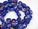 TOKO-BEADS AG046-30N Glass bead (strand) 9mm AG046-30N リボン模様のとんぼ玉（連） 9mm Asian bead & African bead  Handmade,Lampeork,bead,asia,india,ethnic,parts,accessory,beads とんぼ玉,ビーズ,トンボ玉,アジア,インド,エスニック,手作り,パーツ,アクセサリー