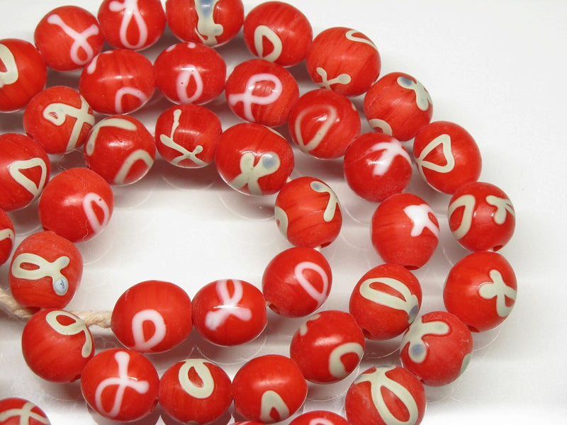 TOKO-BEADS AG046-32N Glass bead (strand) 9.5mm AG046-32N リボン模様のとんぼ玉（連） 9.5mm Asian bead & African bead  Handmade,Lampeork,bead,asia,india,ethnic,parts,accessory,beads とんぼ玉,ビーズ,トンボ玉,アジア,インド,エスニック,手作り,パーツ,アクセサリー