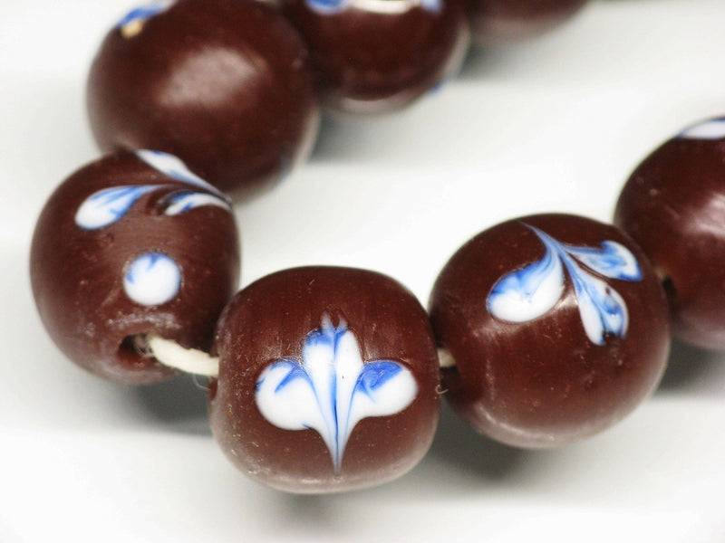 TOKO-BEADS AG046-33N Glass bead (strand) 12.5mm AG046-33N リボン模様のとんぼ玉（連） 12.5mm Asian bead & African bead  Handmade,Lampeork,bead,asia,india,ethnic,parts,accessory,beads とんぼ玉,ビーズ,トンボ玉,アジア,インド,エスニック,手作り,パーツ,アクセサリー