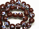 TOKO-BEADS AG046-33N Glass bead (strand) 12.5mm AG046-33N リボン模様のとんぼ玉（連） 12.5mm Asian bead & African bead  Handmade,Lampeork,bead,asia,india,ethnic,parts,accessory,beads とんぼ玉,ビーズ,トンボ玉,アジア,インド,エスニック,手作り,パーツ,アクセサリー
