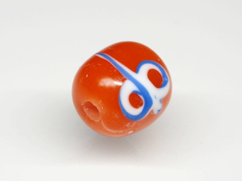 TOKO-BEADS AG046-22S Glass bead 12~13mm AG046-22S リボン模様のとんぼ玉 12~13mm Asian bead & African bead  Handmade,Lampeork,bead,asia,india,ethnic,parts,accessory,beads とんぼ玉,ビーズ,トンボ玉,アジア,インド,エスニック,手作り,パーツ,アクセサリー