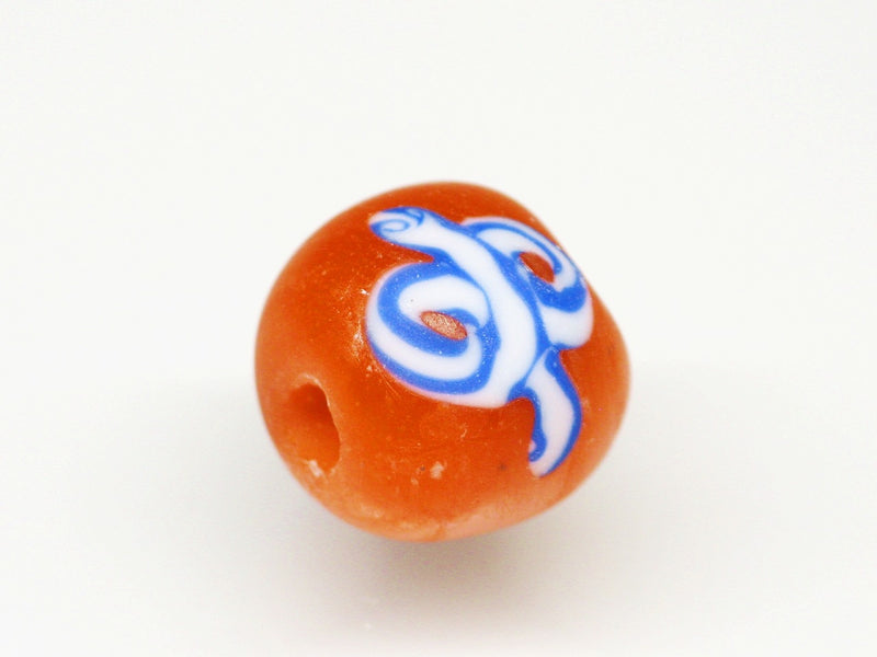TOKO-BEADS AG046-24S Glass bead 12~13mm AG046-24S リボン模様のとんぼ玉 12~13mm Asian bead & African bead  Handmade,Lampeork,bead,asia,india,ethnic,parts,accessory,beads とんぼ玉,ビーズ,トンボ玉,アジア,インド,エスニック,手作り,パーツ,アクセサリー